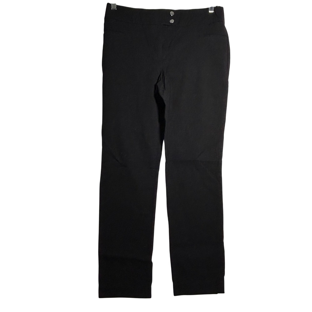 Style Co Womens Black Stretch Pants Size 10 Slim Fit Flat Front
